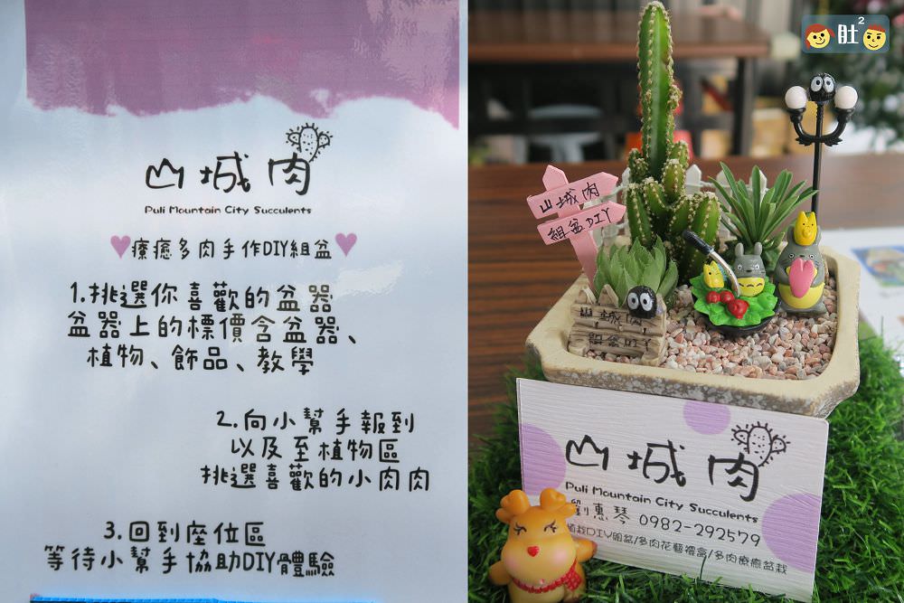 埔里景點》山城肉.18度c旁多肉組盆,親子手做DIY,組一盆美肉帶回家!!